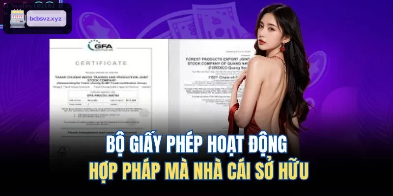 Giấy phép hợp pháp và chứng nhận từ nhà cái